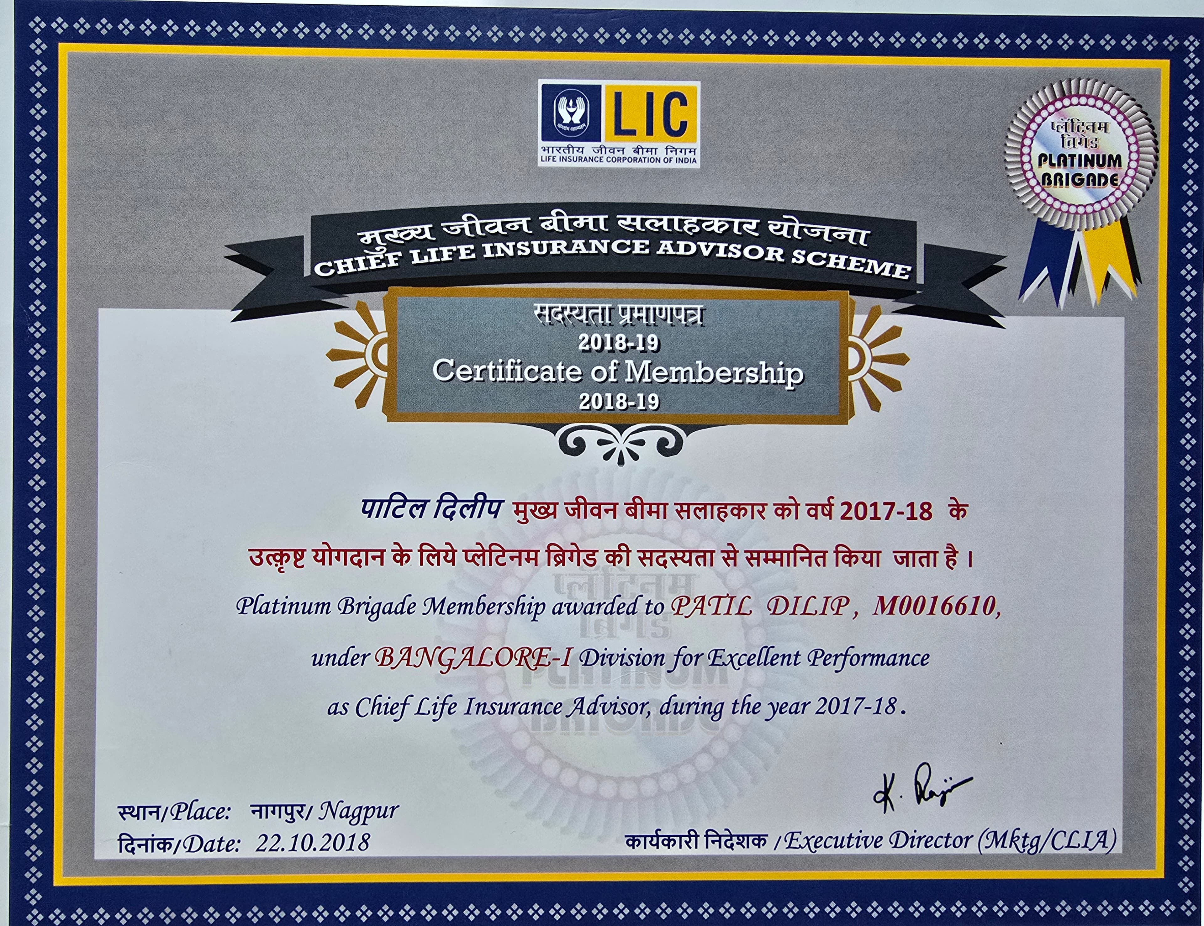 Platinum Brigade Certificate #2